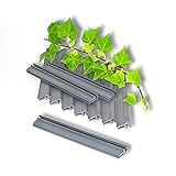 LeoDalm Clips für Sichtschutzstreifen, 10 Stück Klemmschienen für Gartenzäune -Made in EU- Befestigung für Sichtschutz an Doppelstabmatten (Clips 10St, Fenstergrau)