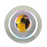 BLLXMX Magnetischer Schwindender Globus Mit LED-Licht,Automatischer Drehung,kabellos Interaktiver Digitaler Globus,beleuchtet Globus,lernglobus Schülerglobus,Heim Büro Dekoration,Gold-Glob