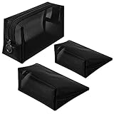 3 Stück Schminktasche, Make-up Beutel Kulturbeutel mit Reißverschluss für Home Office R