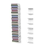 home3000 Bis 80 Bücher - 4 weiße unsichtbare Bücherregale - bis zu 200 cm schwebende Bücherstapel - bis zu 22 cm Tiefe Taschenbücher und Fachbü