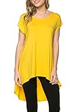 2LUV Damen Plissee Chiffon Top, hellgelb, M