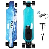 Vivi H2B Elektro Skateboard, Longboard Elektro mit drahtloser Fernbedienung, 20KM/H Höchstgeschwindigkeit, 700W Doppelantriebsmotor, 8 Lagen Ahorn Longboard für Teenager und Erw