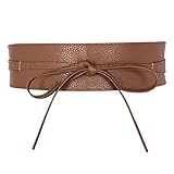 CHIC DIARY Damen Fashion Gürtel Breiter Taillengürtel Hüftgürtel Bindegürtel Ledergürtel in vielen Farben, Kamelhaarfarbe, Einheitsgröß