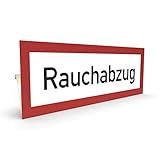 Betriebsausstattung24® Hinweisschild „Rauchabzug“ | 29,7 x 10,50 cm | Weich-PVC-Folie, selbstklebend | Hinweise für die Feuerwehr | Brandschutz-Erstausstattung nach DIN 4066-D1