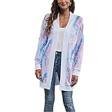 ZYHOOD Damen Weihnachtsstrickjacke Damen Langarm Strick Oversize Pullover Winter Leichte Open Front Top Oberbekleidung Casual Coverup Coat Damen Weihnachten Strickcardigan Lang Cardigan Winterjack