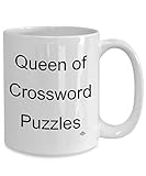 NA Kreuzworträtsel-Becher, Kaffeetasse, Tasse, Königin der Kreuzworträtsel, Geschenk für Kreuzworträtsel-Liebhaber Einzigartiges Geschenk Neuheit Keramik-Kaffeetasse Teetasse - Weiß