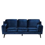 Beliani 3-Sitzer Sofa Polsterbezug dunkelblau LO