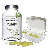 BIOTARY Quercetin, 180 Kapseln a 510 mg, 6 Monatsvorrat, INCLUSIVE PILLENBOX, Hochdosierte Premium Qualität, Vegan und natürlich aus 98% japanischem Schnurbaum-Blütenextrak