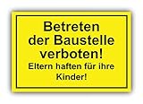 Privatgrundstück - Unbefugten Betreten/Befahren verboten Kunststoff Schild, Hinweisschild Grundstück, Verbotsschild - Betreten verboten, Warnhinweis widerrechtlich befahren Gelb Leuchtend (L)