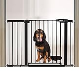 TreppentüR FüR Haustiere Sicheres Metall-TüRschutzgitter Einhandbedienung Magnetverschluss 90度 Stop Geeignet FüR Babys Und Haustiere(Schwarz)