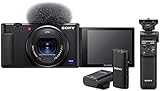 Sony Vlog-Kamera ZV-1 mit Sony GP-VPT2BT Bluetooth-Handgriff & Sony ECM-W2BT Bluetooth-Mik