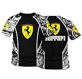 YJJGZJR Herren Hoodie Pullover T-Shirt Jacke Fer-rari 3D Full Print Strickjacke Reißverschluss Unisex Casual Baseball Unisex Pullover Klassisches Sporttop Passen/C/XXL