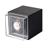 Automatikuhren Lederoberfläche Rotationsmodus Single Watch Winder Box Mit Super Leisem Motor Shaker Rocker Lagerung Vitrine Für Einzeluhr (Color : B Black)