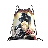 Wcrsain Anime Rucksack mit Kordelzug, für Damen, leicht, praktisch, strapazierfähig, für Einkaufen, Sport, Yoga, 35,6 x 40,6 cm - Rot - Einheitsgröß