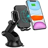 Handyhalterung Auto mit Ladefunktion 7.5W/10W QI, Fast Car Wireless Charger Auto Schnelles Aufladen zu iPhone 12/12 Pro Max/12 Mini/11 Pro Max/X/SE, Galaxy S20/S10/Note20/Note10,Huaw