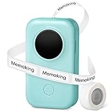 Etikettendrucker Aufkleber Machine-D30 Thermoetikettendrucker Inkless Portable Bluetooth Etikettenaufkleberhersteller, Mini-Massendrucker, Memoking Kompatibel mit Memoking D30 iOS Android, Grü