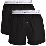 Calvin Klein Herren 2p Slim Fit Boxer Hüft-Shorts, Schwarz (Black/Black 001), S
