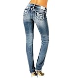 Silver Jeans Damen Aiko Mid Faded Medium Wash Straight Leg Jeans, Indigo, 27W x 30L