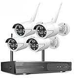 YINHA 1080p Drahtloses Sicherheitskamerasystem, 4 STÜCK WiFi-Überwachungskamera, Wasserdicht, Nachtsicht, Bewegungsalarm, Remote-Ansichten, Echtzeitüberwachung (Size : Standard Kit)