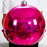 LINFEIKLJ 40cm Christbaumkugeln Riese Kunststoff Weihnachtskugeln Bruchsicher UV- beständig Christbaumkugel Weihnachtsbaumschmuck Als Thema LLLL+++ (Color : Rose red)