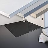 Schulte Duschwanne 120 x 120 cm, Rechteck Schulte-plan 4 cm, Mineralguss mit Steinstruktur Anthrazit, inkl Ablauf EP216012 57