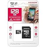 I-O Data MSD-A1-128G MicroSDXC-Speicherkarte mit SD-Adapter, Übertragungsgeschwindigkeit bis zu 104 MB/s, apps Leistung A1, Klasse 10, U1, IPX7, 128 GB