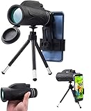 Monokular Teleskop-80X100 High Power HD Monocular,monokular,mit Smartphone Halter & Stativ IPX7 wasserdichte Materialien für Camping R