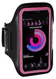 ONEFLOW Sportarmband Handy kompatibel mit Sony Xperia Z3 Armtasche Fitness Armband Sport Laufarmband Outdoor Handyhülle Joggen Arm Halterung Smartphone Handytasche, Pink