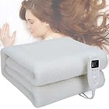 Bakaji 100 Grad Heizdecke elektrische Heizdecke Decke Warm Wärme für Einzelbett 160 x 80 cm aus synthetischer Wolle, wärmt Matratze Termo Deck