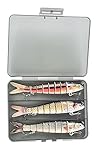 Njord Kalastus Hecht Köder Set Kunstköder 3 Stück in Box Angel-Köder zum Raubfisch-Angeln – Wobbler mehrteilig mit Gelenk für realistischen Lauf 14cm 25g langsam sinkend (3 Stück in Box)