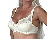 Soft Schalen T-Shirt BH mit Bügel Spitze weiß schwarz Champagner apricot Größe 80 85 90 95 100 Cup A B C D (Champagner, 85B)