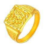 LLM Pinky Siegelringe Reingold 24 Karat Edelstahl in Hochglanzfarbe verstellbar auf Finger glatt offen Daumen Finger Reine Bandring