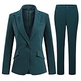 YYNUDA Hosenanzug Damen Business Outfit Slim Fit Blazer Elegant mit Anzughose/Rock für Frühling S