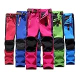 ROMIDA Kinder Softshellhose Gefüttert Warm Wanderhose Winddicht Wasserabweisend Skihose Trekkinghose Unisex Winter Sport Outdoor Hose Trekking