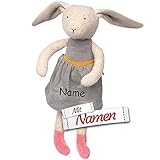 SIGIKID Kuscheltier Hase mit Namen Bestickt personalisiert, Niedliches Plüschtier Stofftier für Babys Kinder, Rosa Mädchen Schmusetier Geschenk zur Geburt, Weihnachten, Geburtstag