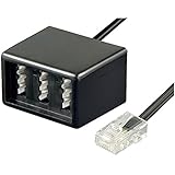 erenLine® RJ45 auf TAE Adapter- Verteiler für Telefon/ISDN; RJ45 Stecker auf 3 TAE Buchsen (NFN); Kabellänge: 20