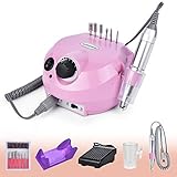 MelodySusie Nagelfräser Elektrische Nagelfeile 30000 U/min Maniküre Pediküre Set mit Fußpedal 6 Aufsätzen und Schleifbänder, R