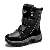 Frauen Plateaustiefel Winter Wasserdicht Rutschfeste Einfarbige Schnürschuhe Warme Schuhe Outdoor Wandern Wandern Mitte Wade S