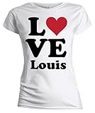 One Direction Damen T-Shirt Love Louis, Weiß - Weiß, 40 (Herstellergröße:X-Large)