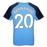 Manchester City FC - Jungen Trainingstrikot aus Polyester - Offizielles Merchandise - Geschenk für Fußballfans - Himmelblau mit Vereinswappen Bernardo 20-12-13 J