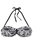 LASCANA Gestreiftes Bandeau-Bikinioberteil, schwarz bedruckt, Bademode Damen Strandmode für Frauen Badeanzüge ... - - 65B