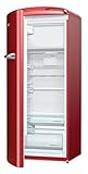 Gorenje ORB 153 R-L Kühlschrank mit Gefrierfach / A+++ / Höhe 154 cm / Kühlen: 229 L / Gefrieren: 25 L / Burgundy / DynamicCooling-System / LED Beleuchtung / Oldtimer / Retro C