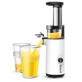 Entsafter, Bextcok Slow Juicer Entsafter Gemüse und Obst Hochleistung Tragbar Saftpresse Elektrisch Apfelpresse Klein Kompakt mit langsamer Pressfunktion, Obstpresse für Obst Orangen, BPA-F