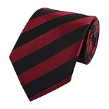 Fabio Farini - Elegante Herren Krawatte gestreift in 8cm Breite in verschiedenen Farben für jeden Anlass wie Hochzeit, Konfirmation, Abschlussball Dunkelrot Schw