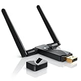 CSL - 300Mbit USB WLAN Adapter mit 2 Hochleistungs Antennen Dual-Band - MiMo Technik - Frequenz 2,4GHz 5GHz - hohe Reichweite - WPS - für Windows PC Apple Mac Raspberry