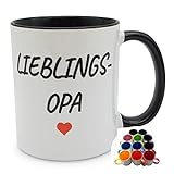 Tasse Lieblings-Opa mit Herz Geschenk Kaffee-Becher – b
