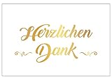 4 Stück Premium Dankeskarten (Klappkarten) mit 4 Umschlägen, Danke, Dankeschön, Karten, Dankekarten, Hochzeit, Geburt, Baby, Taufe, Abschied, Geburtstag, Jub