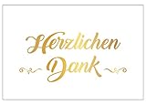 4 Stück Premium Dankeskarten (Klappkarten) mit 4 Umschlägen, Danke, Dankeschön, Karten, Dankekarten, Hochzeit, Geburt, Baby, Taufe, Abschied, Geburtstag, Jub