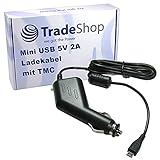 Trade-Shop Mini USB KFZ-Ladekabel 5A/2A mit TMC Antenne für Becker Professional 43 Talk Mamba.4 CE LMU Mamba.4 LMU Plus Garmin GPSMap 60CSx IQue 3000