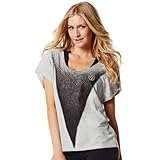 Zumba Fitness Damen T-Shirt Pretty In Print Raglan Tee, Smoke, XS